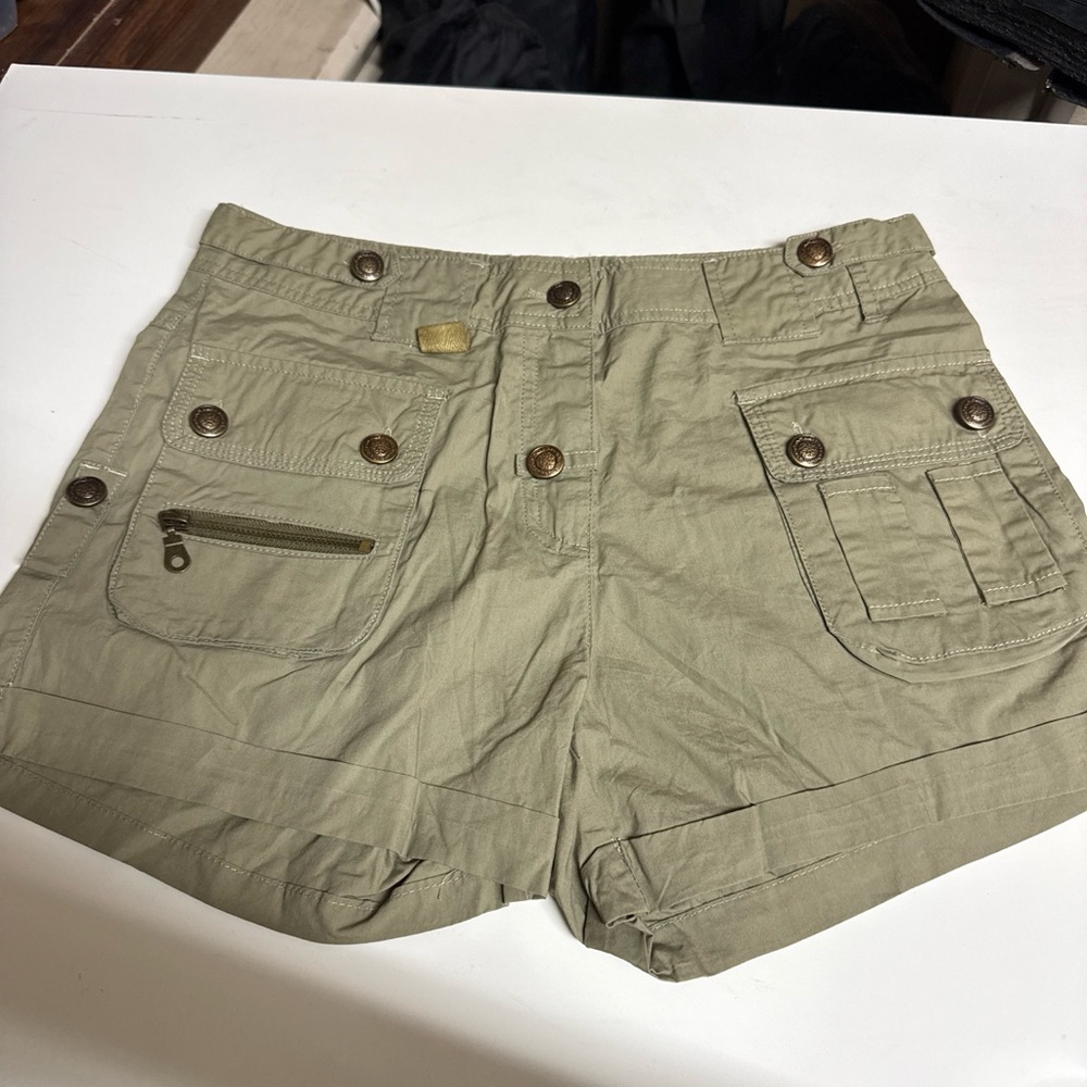 C. Luce Olive Green Cargo Pocket Shorts